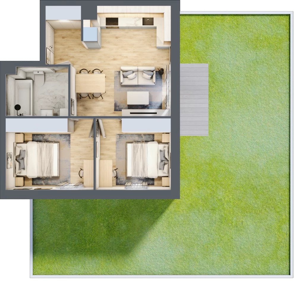 3 pokoje, mieszkanie 50,26 m², parter, oferta nr A02, Osiedle Wajdy 20, Kutno, ul. Andrzeja Wajdy 20