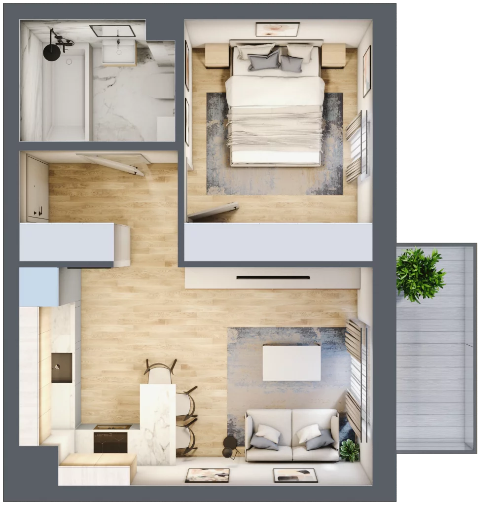 2 pokoje, mieszkanie 37,12 m², piętro 2, oferta nr A18, Osiedle Wajdy 20, Kutno, ul. Andrzeja Wajdy 20