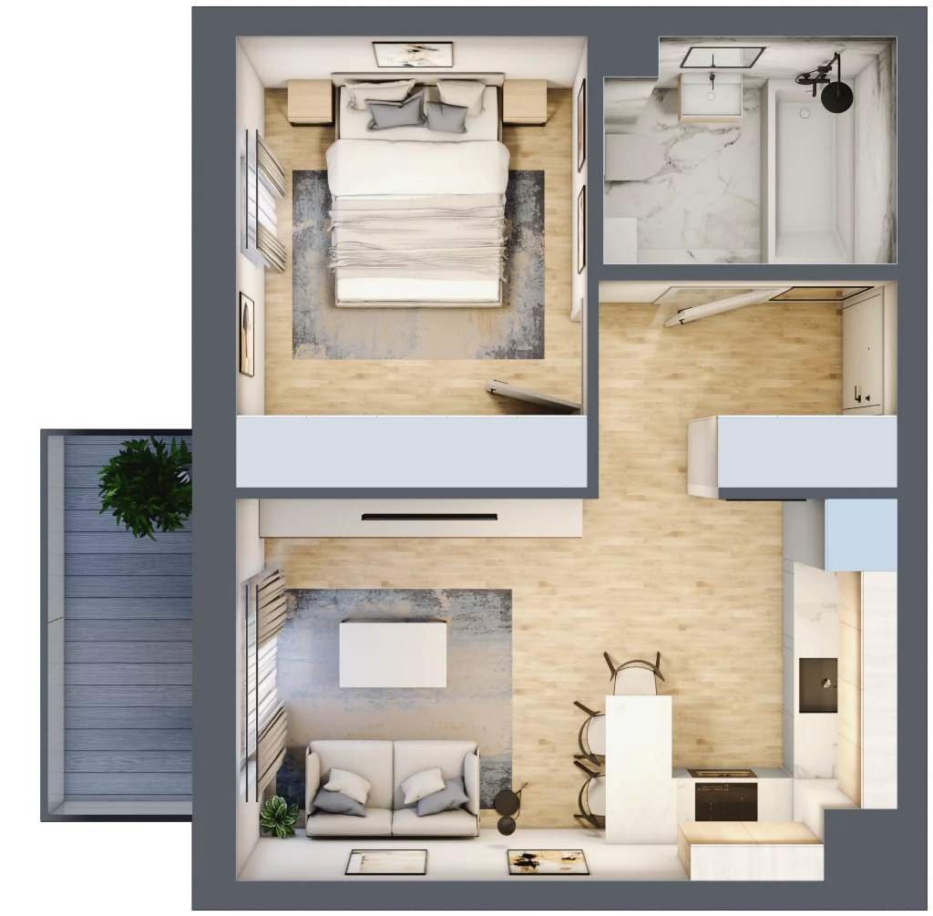2 pokoje, mieszkanie 35,91 m², piętro 4, oferta nr A39, Osiedle Wajdy 20, Kutno, ul. Andrzeja Wajdy 20