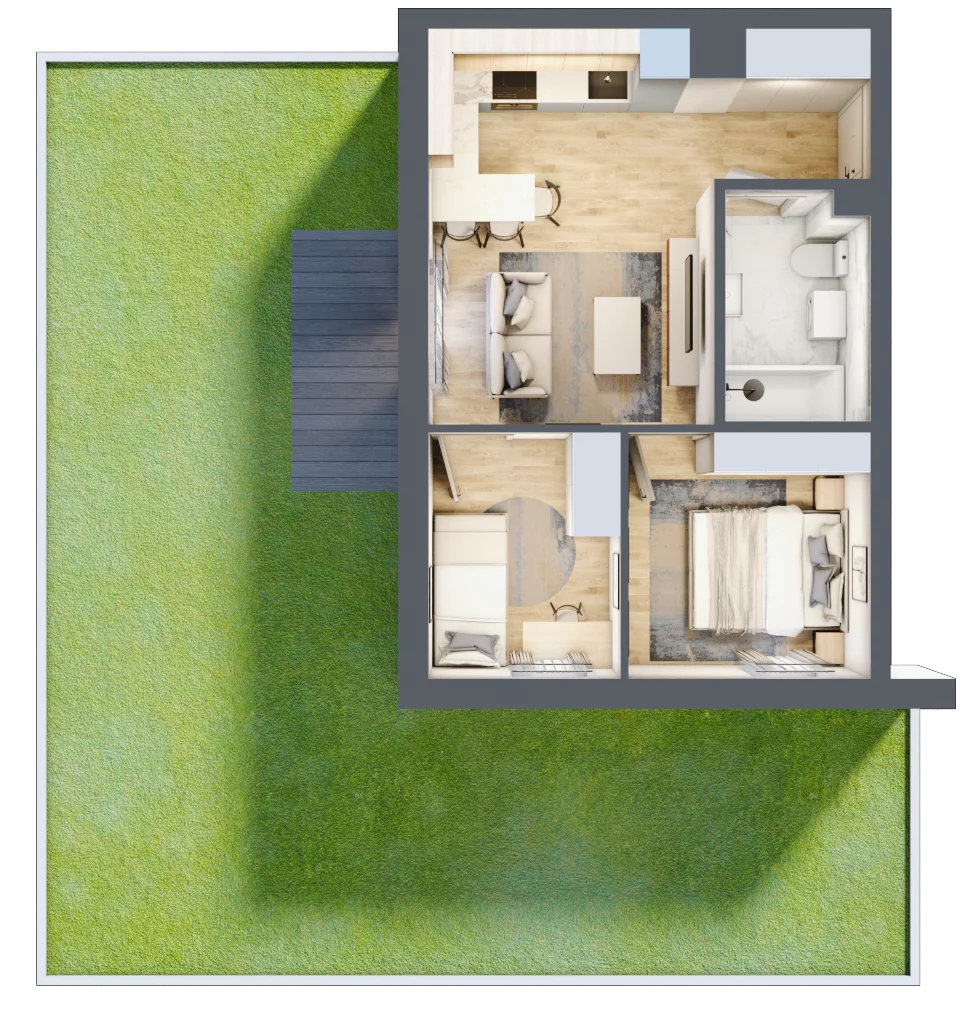 3 pokoje, mieszkanie 40,62 m², parter, oferta nr A03, Osiedle Wajdy 20, Kutno, ul. Andrzeja Wajdy 20
