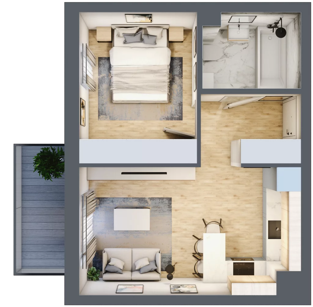 2 pokoje, mieszkanie 35,91 m², piętro 1, oferta nr A12, Osiedle Wajdy 20, Kutno, ul. Andrzeja Wajdy 20