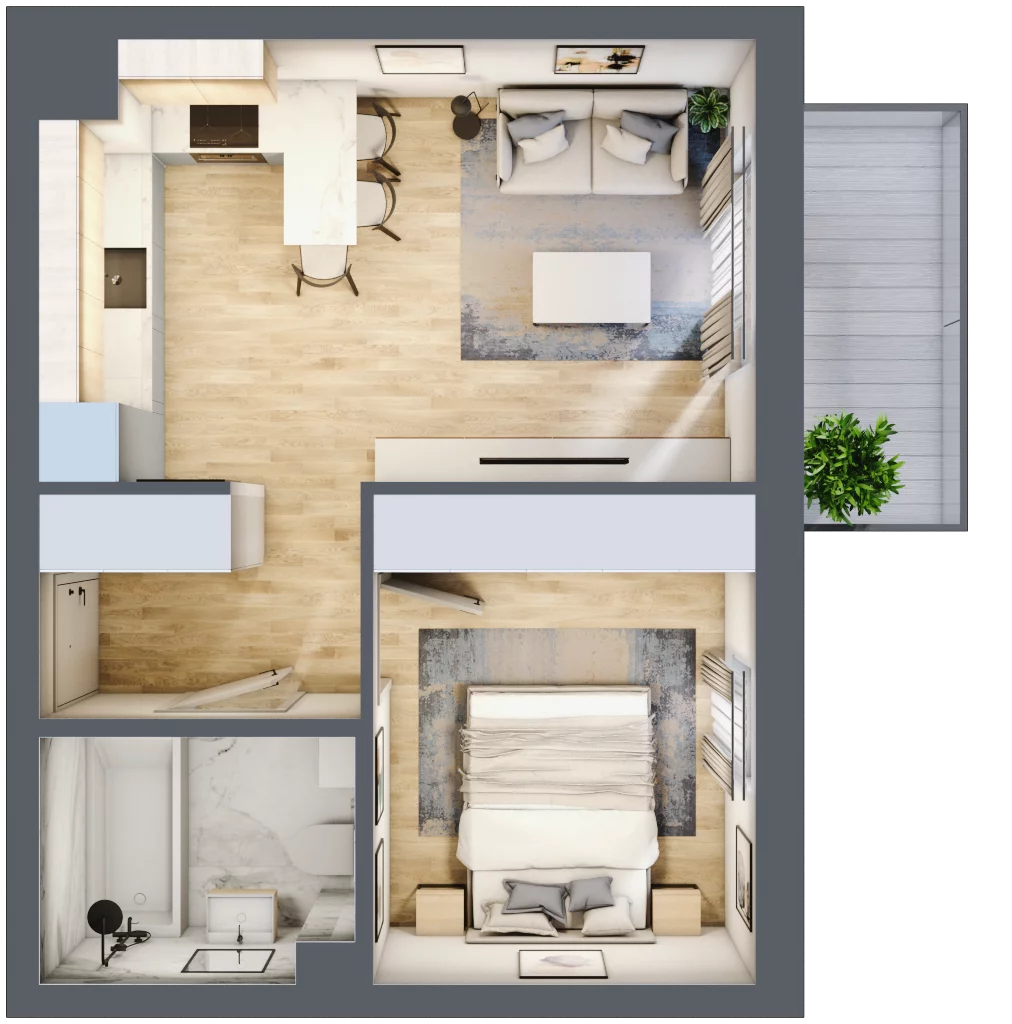 2 pokoje, mieszkanie 37,12 m², piętro 2, oferta nr A26, Osiedle Wajdy 20, Kutno, ul. Andrzeja Wajdy 20