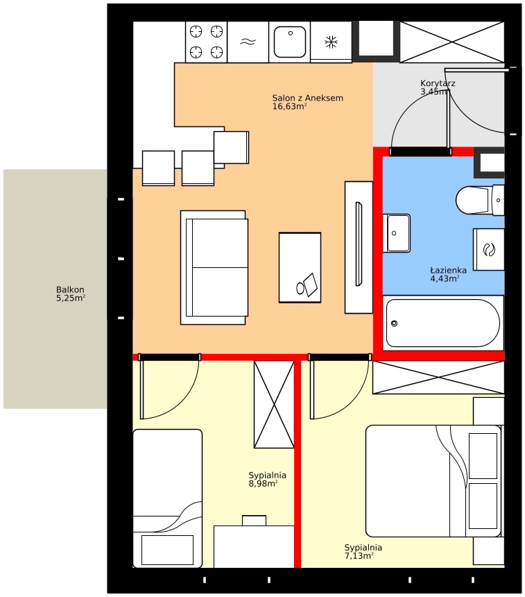 Zalety mieszkania 40.62 m², A29