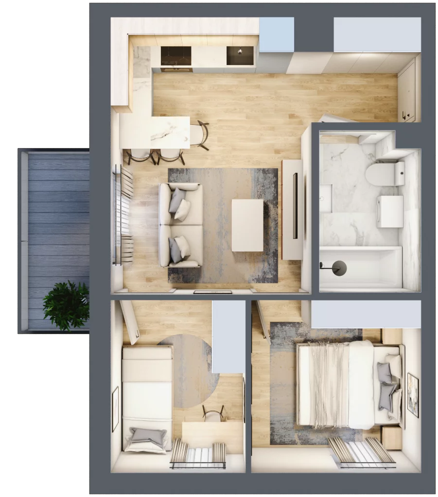 3 pokoje, mieszkanie 40,62 m², piętro 3, oferta nr A29, Osiedle Wajdy 20, Kutno, ul. Andrzeja Wajdy 20