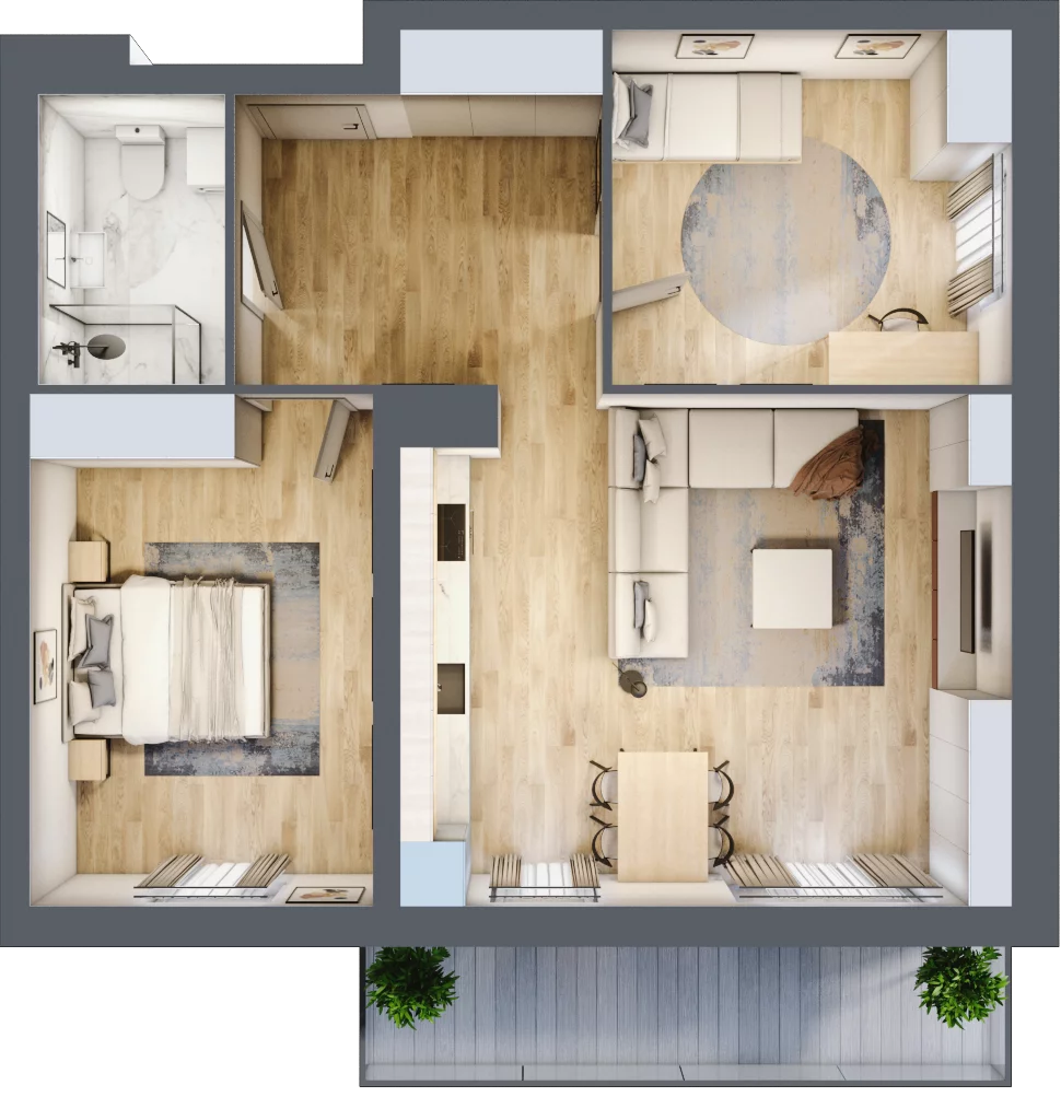 3 pokoje, mieszkanie 60,59 m², parter, oferta nr A02, Dąbrowskiego 9, Szczecin, Zachód, Nowe Miasto, ul. Dąbrowskiego / Piekary
