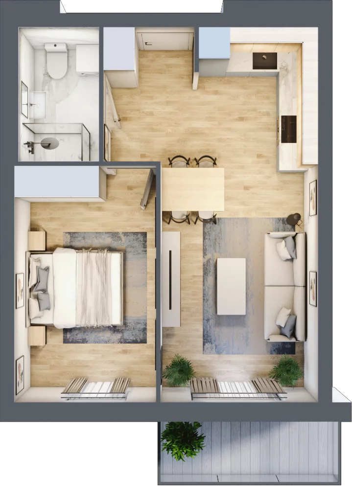 2 pokoje, mieszkanie 39,25 m², parter, oferta nr A04, Dąbrowskiego 9, Szczecin, Zachód, Nowe Miasto, ul. Dąbrowskiego / Piekary