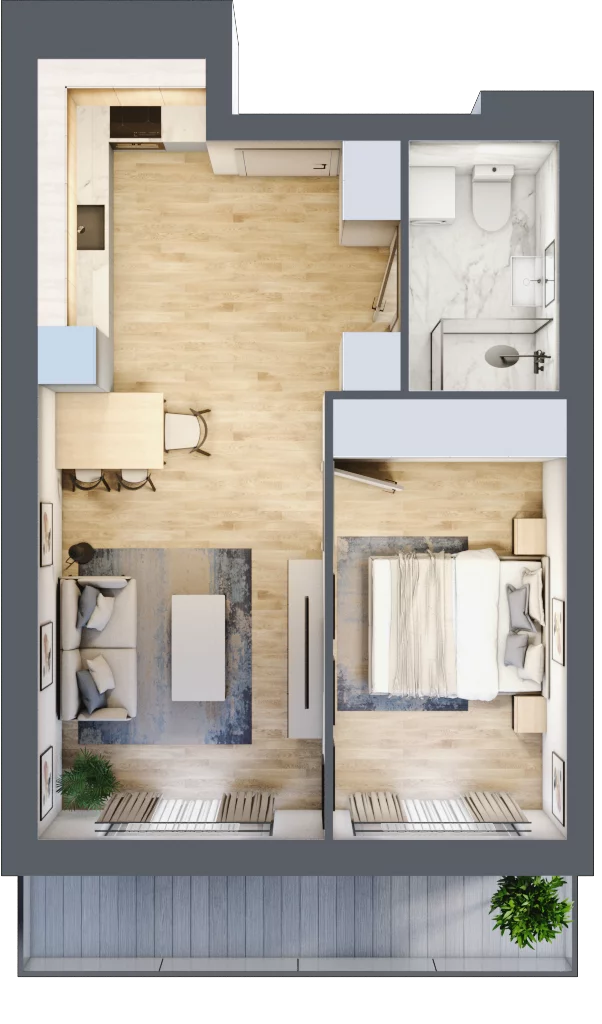 2 pokoje, mieszkanie 38,17 m², parter, oferta nr A05, Dąbrowskiego 9, Szczecin, Zachód, Nowe Miasto, ul. Dąbrowskiego / Piekary