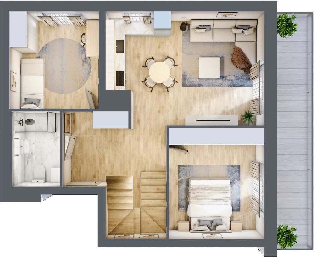 4 pokoje, penthouse 79,87 m², piętro 4, oferta nr A29, Dąbrowskiego 9, Szczecin, Zachód, Nowe Miasto, ul. Dąbrowskiego / Piekary