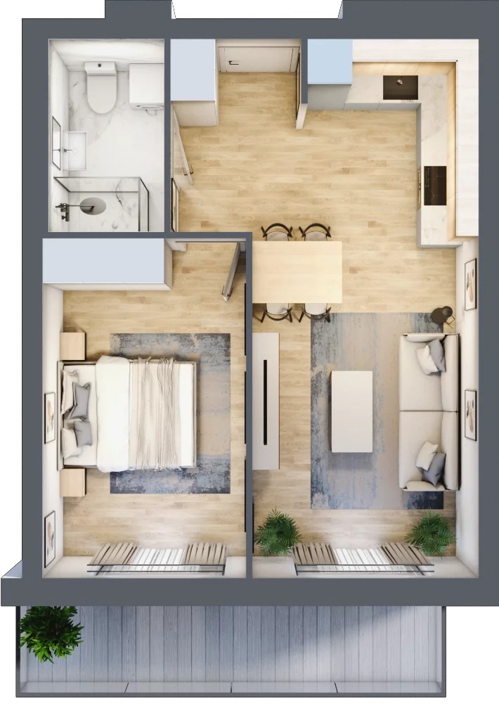 2 pokoje, mieszkanie 39,25 m², piętro 1, oferta nr B12, Dąbrowskiego 9, Szczecin, Zachód, Nowe Miasto, ul. Dąbrowskiego / Piekary