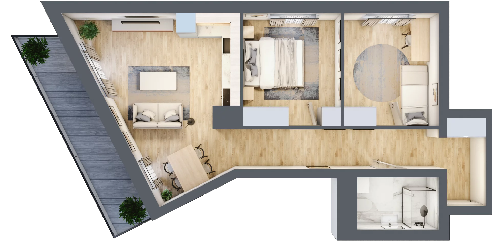 3 pokoje, mieszkanie 56,36 m², piętro 1, oferta nr B14, Dąbrowskiego 9, Szczecin, Zachód, Nowe Miasto, ul. Dąbrowskiego / Piekary