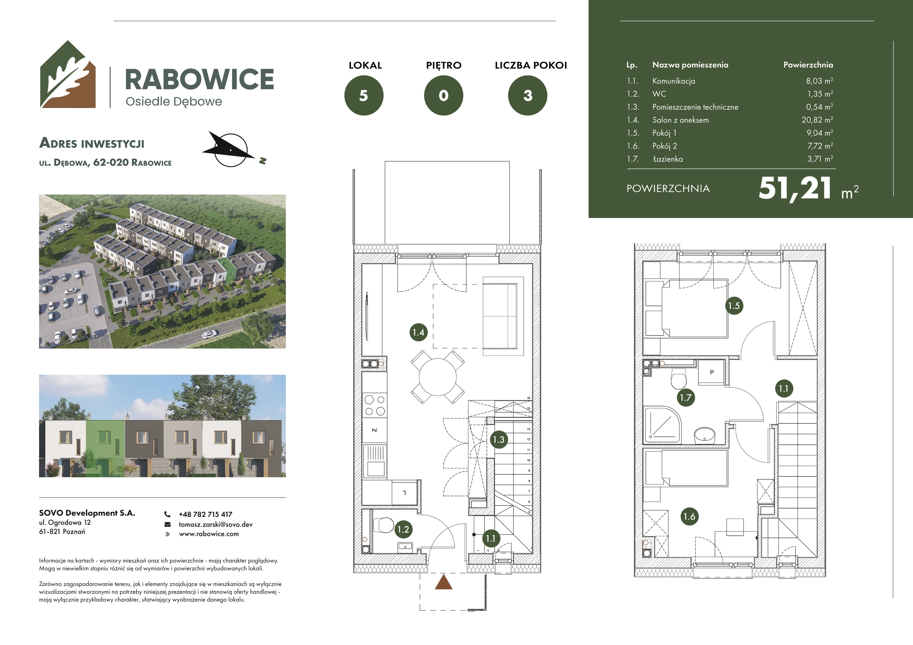 Mieszkanie 51,21 m², parter, oferta nr 5, Rabowice Park, Rabowice, ul. Dębowa