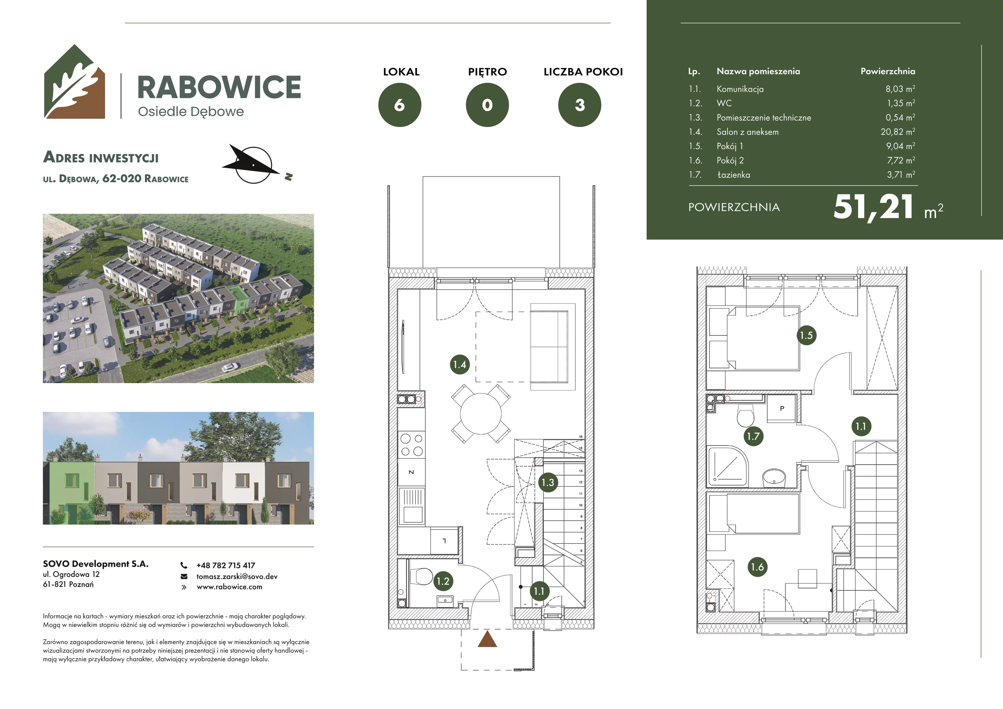 Mieszkanie 51,21 m², parter, oferta nr 6, Rabowice Park, Rabowice, ul. Dębowa