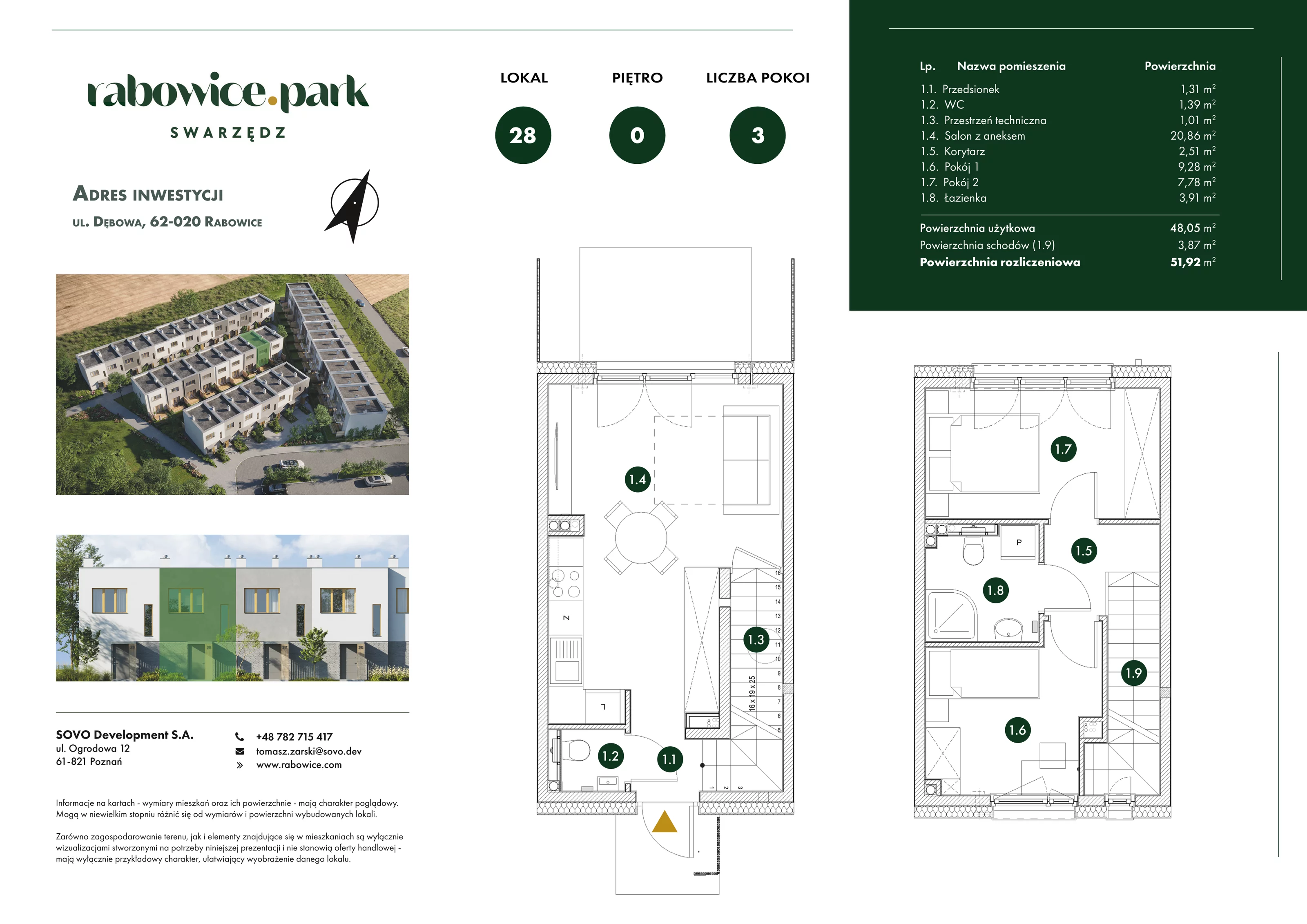 Mieszkanie 51,92 m², parter, oferta nr 28, Rabowice Park, Rabowice, ul. Dębowa