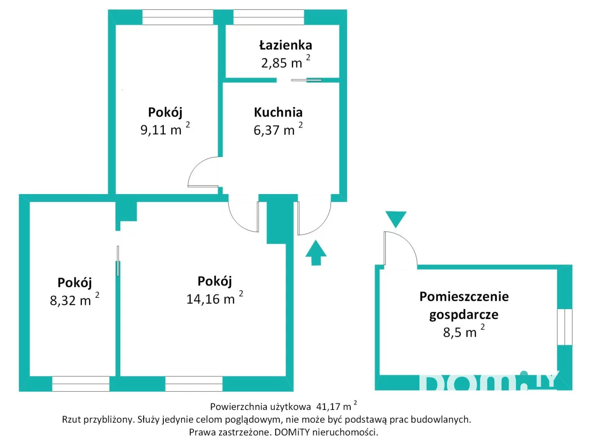 3 pokoje, mieszkanie 41,17 m², piętro 1, oferta nr , 120153, Wrocław, Klecina, Jeździecka