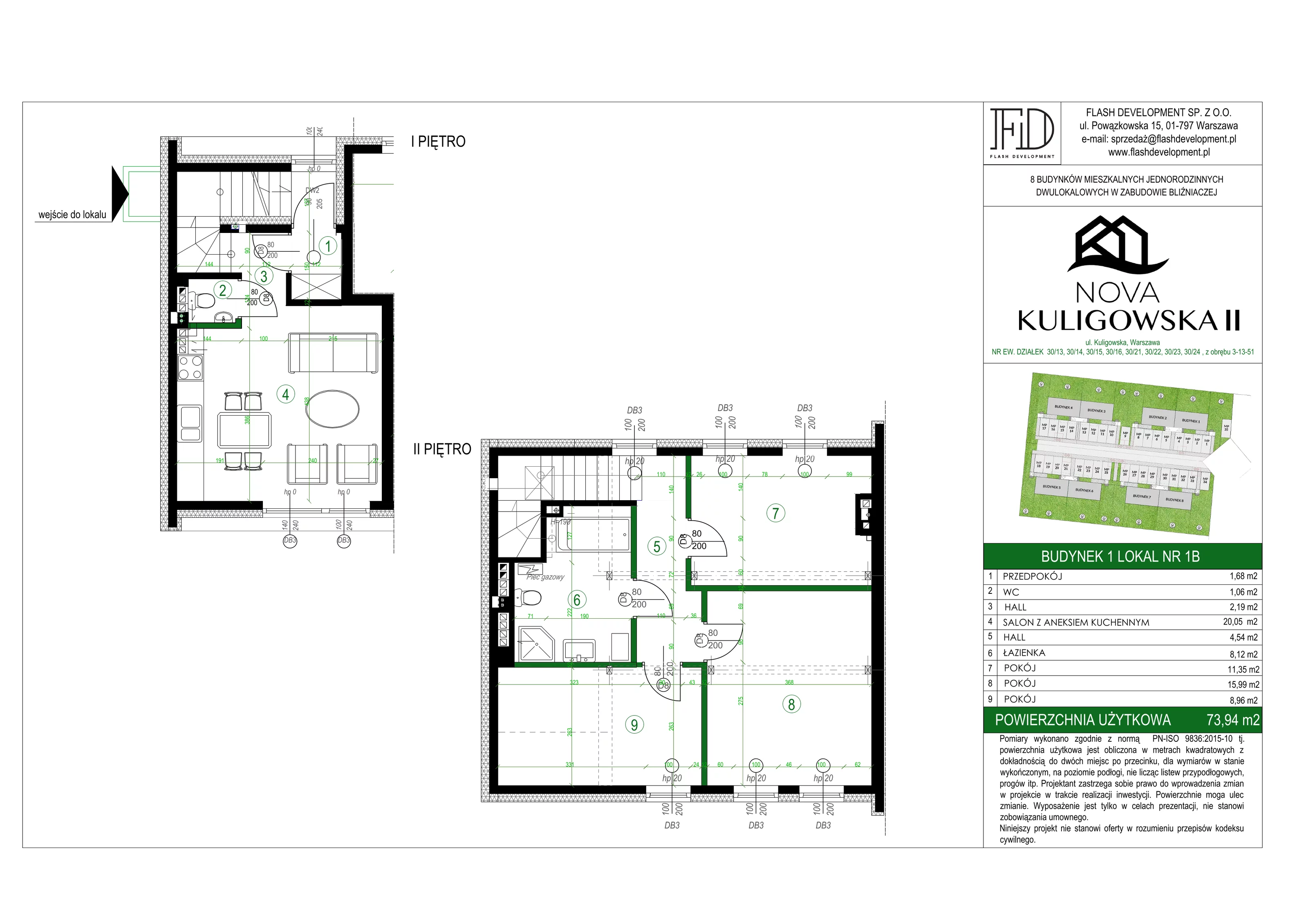 Mieszkanie 73,94 m², parter, oferta nr 1B, Nova Kuligowska II, Warszawa, Wawer, Zerzeń, ul. Kuligowska