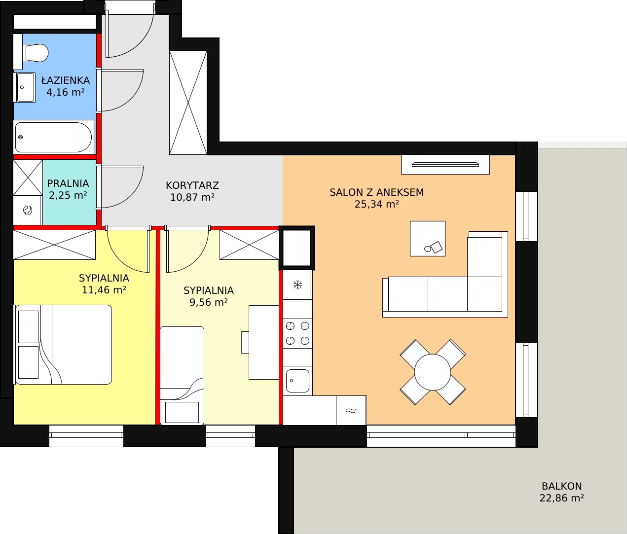 Mieszkanie 63,97 m², piętro 2, oferta nr A21, Bytkowska 113, Katowice, Wełnowiec-Józefowiec, ul. Bytkowska 113