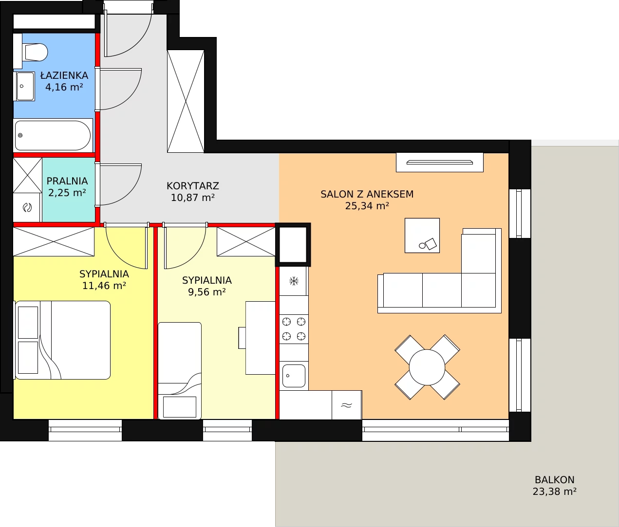 Mieszkanie 63,97 m², piętro 3, oferta nr A29, Bytkowska 113, Katowice, Wełnowiec-Józefowiec, ul. Bytkowska 113