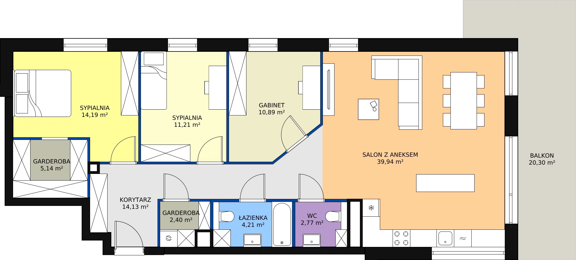 4 pokoje, mieszkanie 105,14 m², piętro 3, oferta nr B19, Bytkowska 113, Katowice, Wełnowiec-Józefowiec, ul. Bytkowska 113