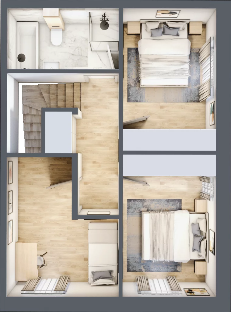 Dom 94,48 m², oferta nr 17C, Osiedle Tymiankowa 1 - domy, Łódź, Widzew, ul. Tymiankowa 1
