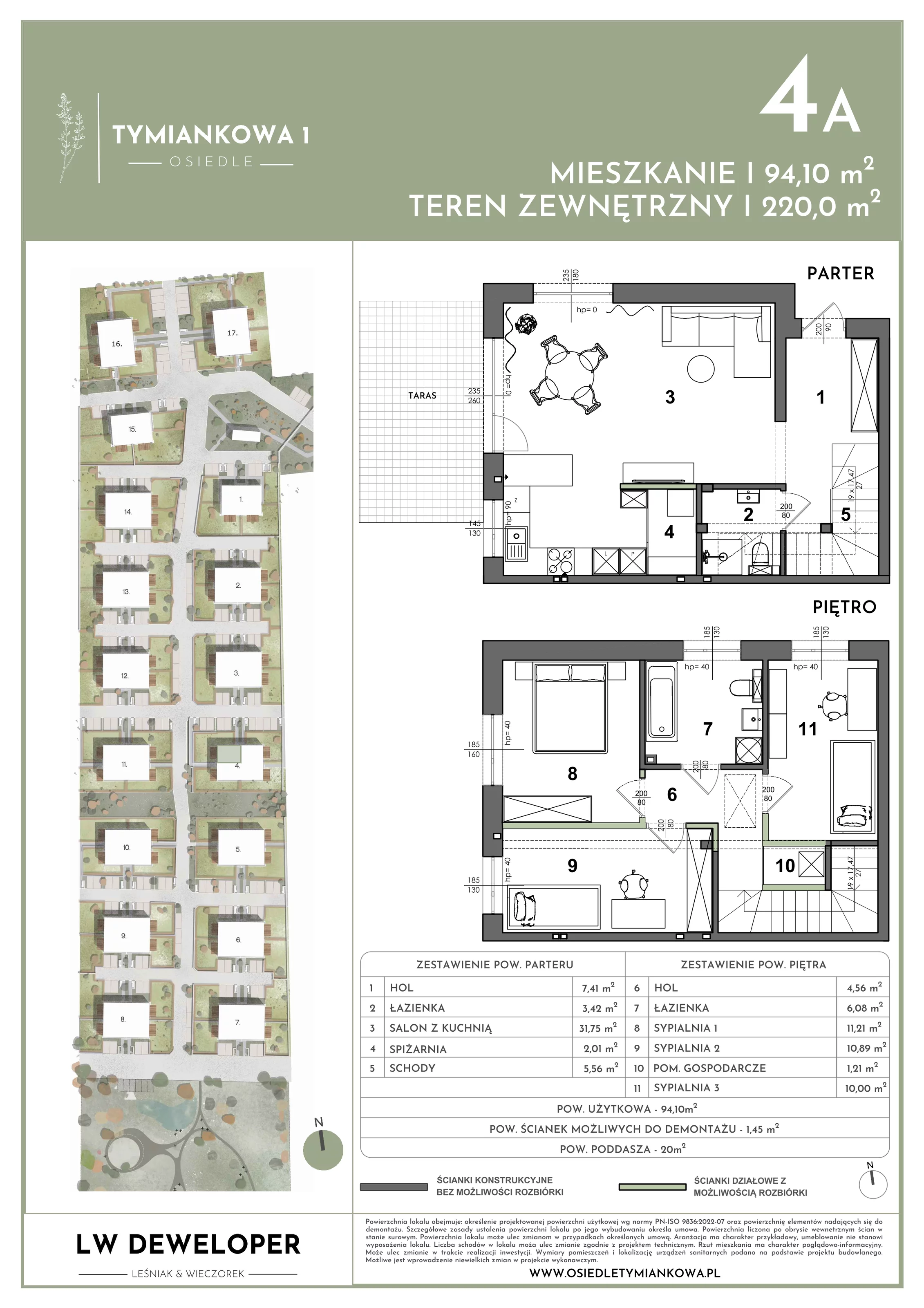 Dom 94,10 m², oferta nr 4A, Osiedle Tymiankowa 1 - domy, Łódź, Widzew, ul. Tymiankowa 1