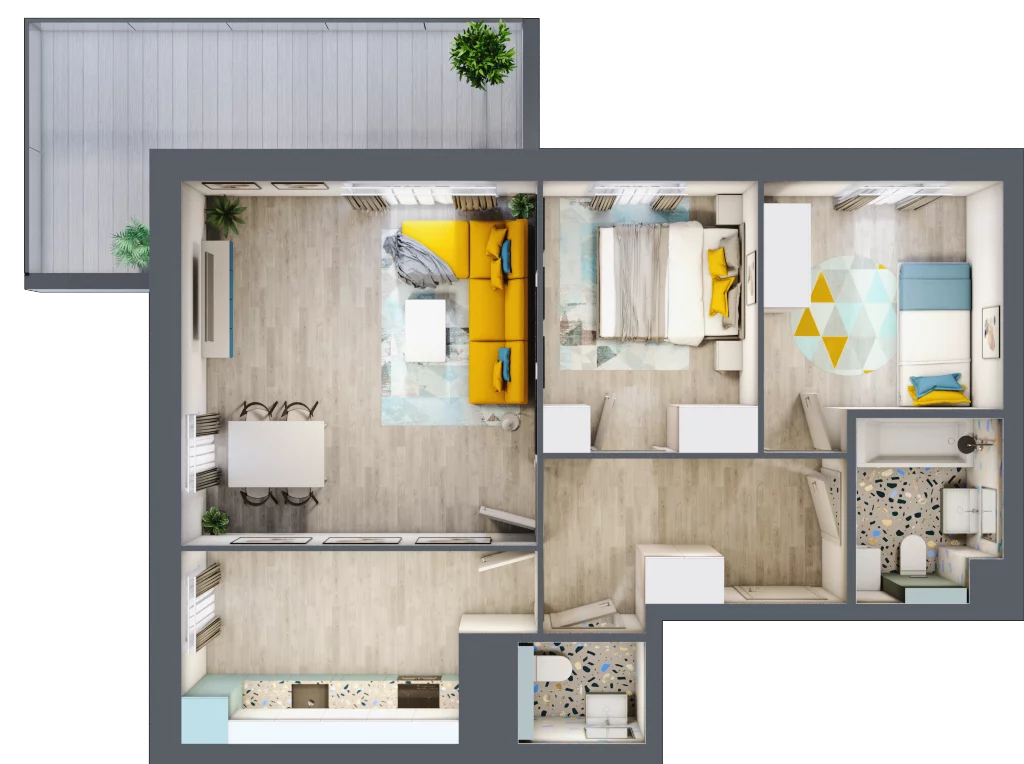 3 pokoje, mieszkanie 61,59 m², piętro 3, oferta nr A09, Kilińskiego, Elbląg, Zatorze, ul. Jana Kilińskiego