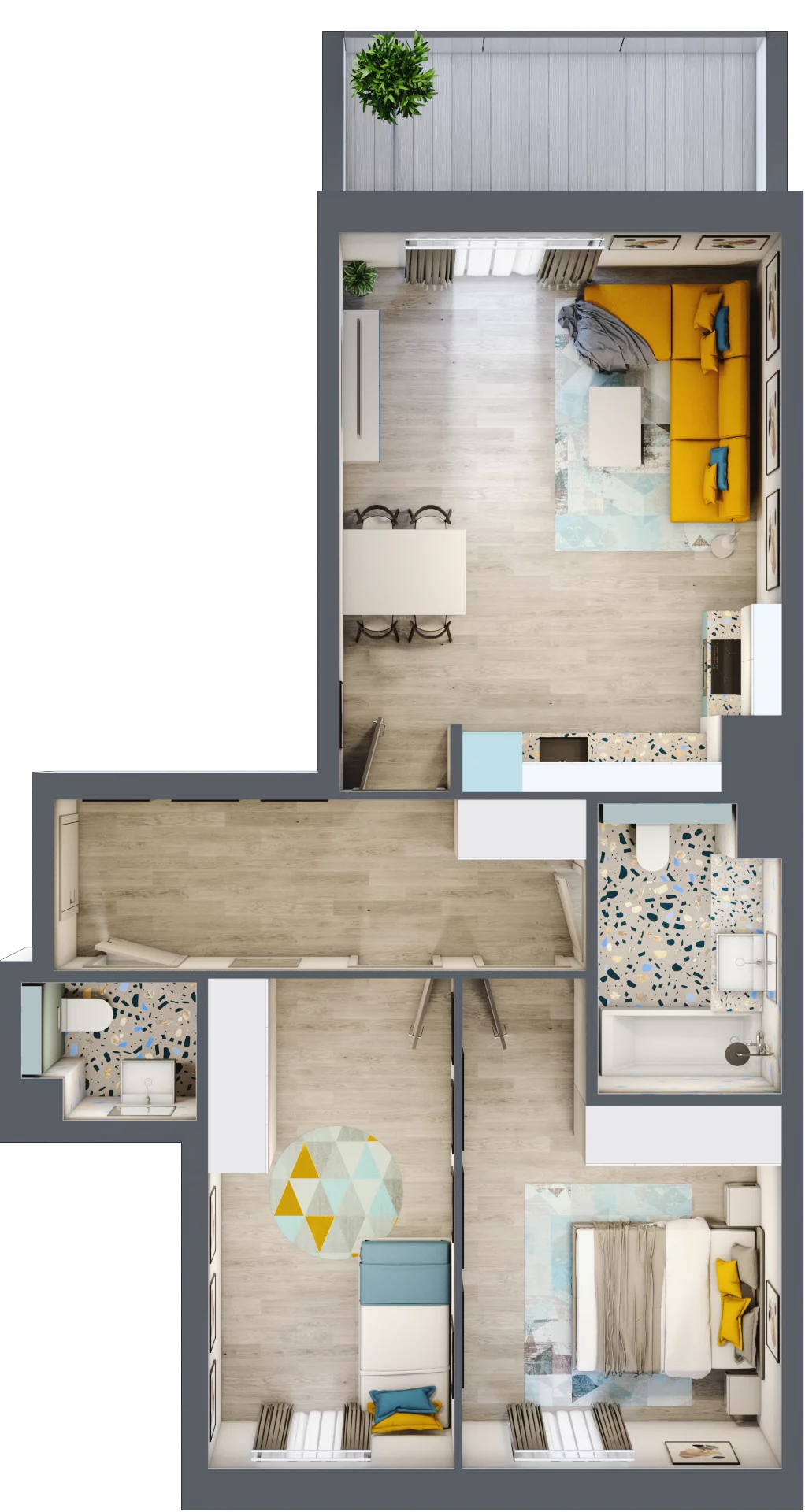 2 pokoje, mieszkanie 62,53 m², piętro 3, oferta nr A12, Kilińskiego, Elbląg, Zatorze, ul. Jana Kilińskiego