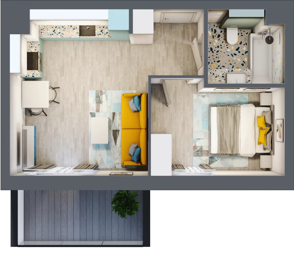 1 pokój, mieszkanie 35,28 m², piętro 4, oferta nr A13, Kilińskiego, Elbląg, Zatorze, ul. Jana Kilińskiego