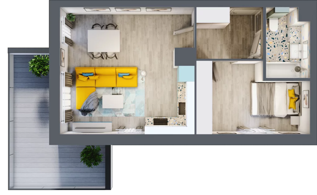 1 pokój, mieszkanie 42,32 m², piętro 4, oferta nr A14, Kilińskiego, Elbląg, Zatorze, ul. Jana Kilińskiego