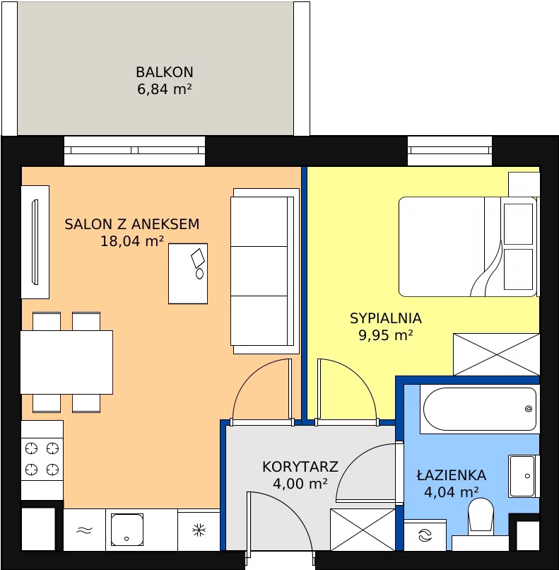 Zalety mieszkania 36.03 m², A34