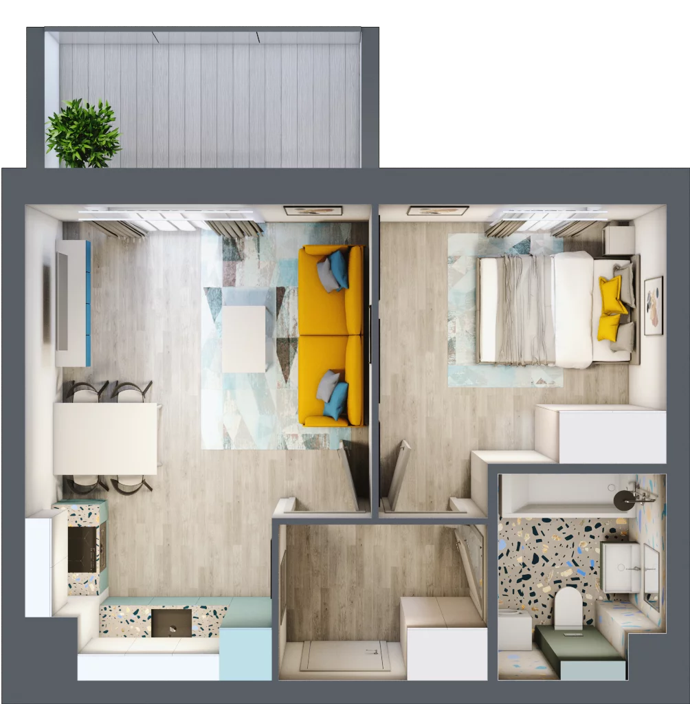 1 pokój, mieszkanie 36,03 m², piętro 7, oferta nr A34, Kilińskiego, Elbląg, Zatorze, ul. Jana Kilińskiego