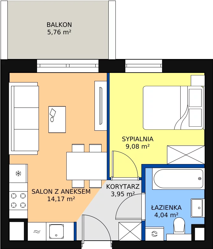 Zalety mieszkania 31.22 m², A41