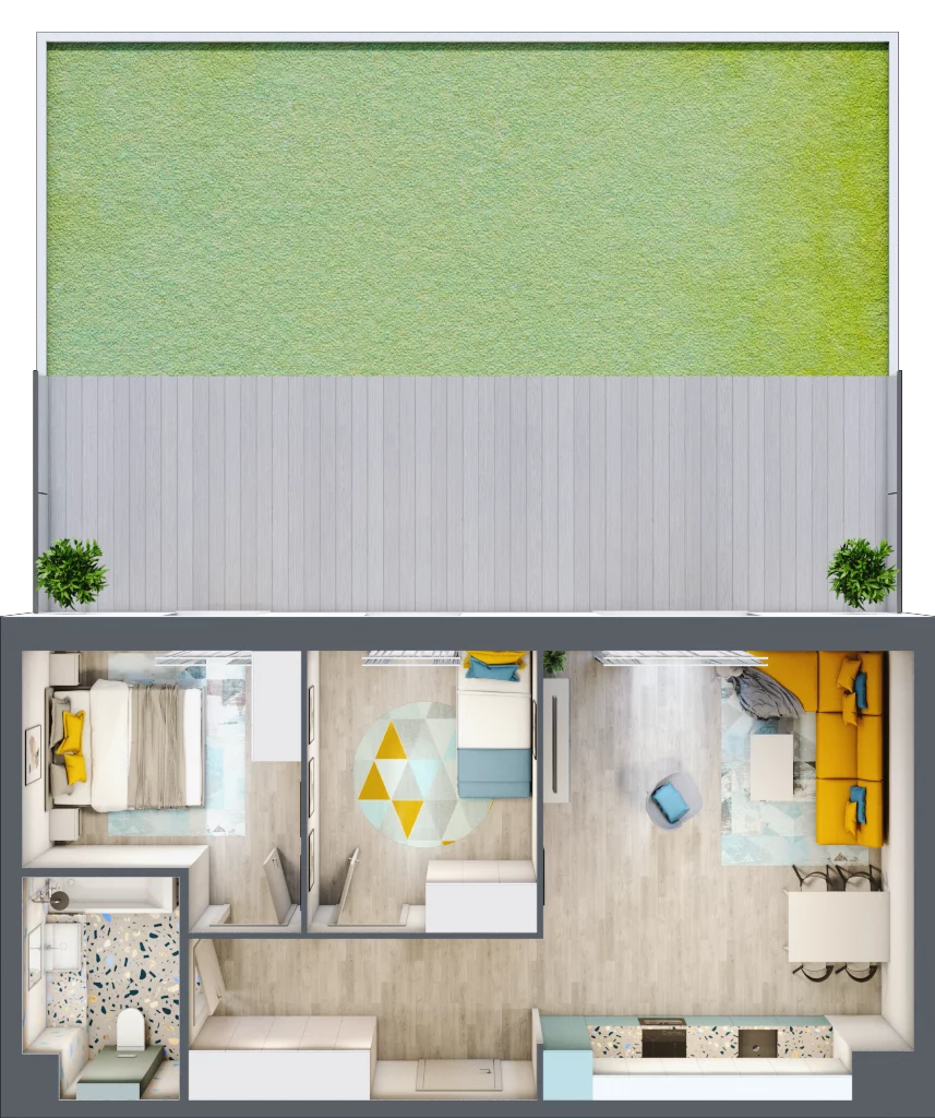 2 pokoje, mieszkanie 53,75 m², piętro 2, oferta nr B04, Kilińskiego, Elbląg, Zatorze, ul. Jana Kilińskiego