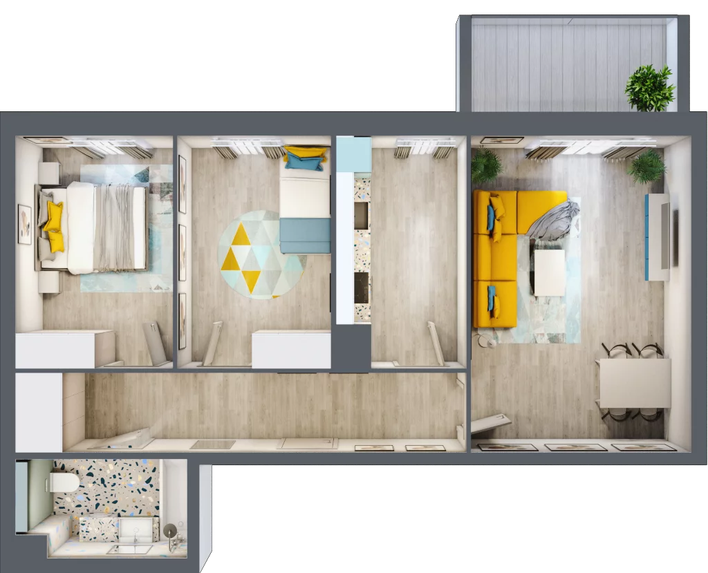 3 pokoje, mieszkanie 62,21 m², piętro 3, oferta nr B08, Kilińskiego, Elbląg, Zatorze, ul. Jana Kilińskiego