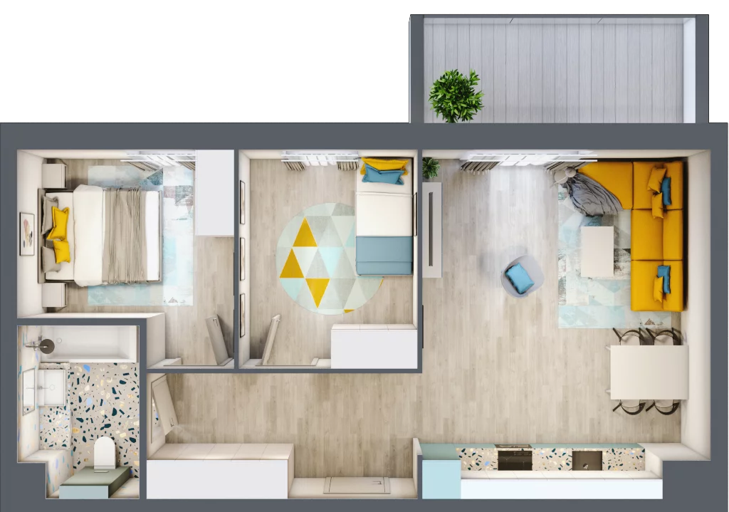 2 pokoje, mieszkanie 53,75 m², piętro 3, oferta nr B09, Kilińskiego, Elbląg, Zatorze, ul. Jana Kilińskiego