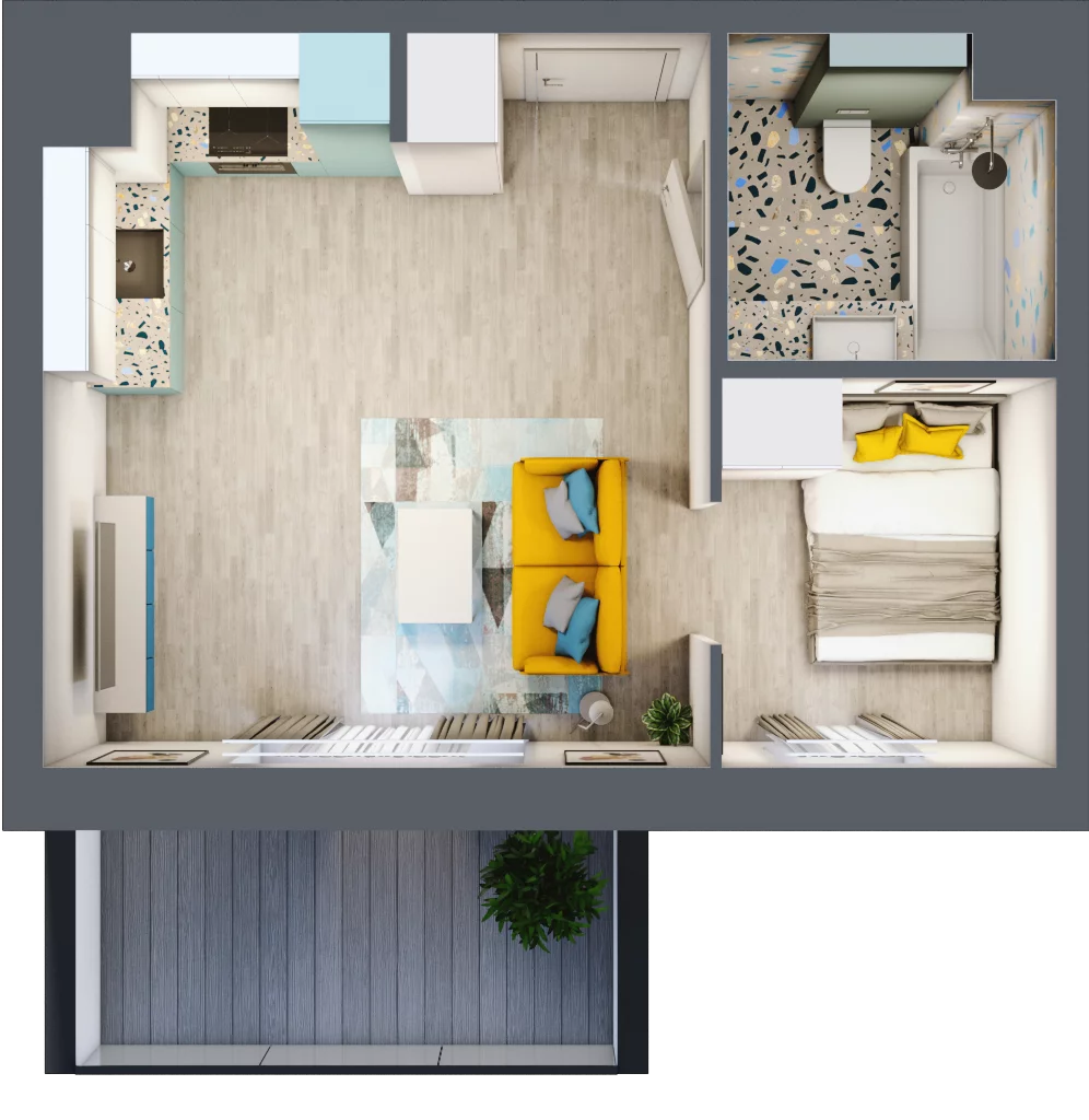 1 pokój, mieszkanie 29,54 m², piętro 8, oferta nr B31, Kilińskiego, Elbląg, Zatorze, ul. Jana Kilińskiego
