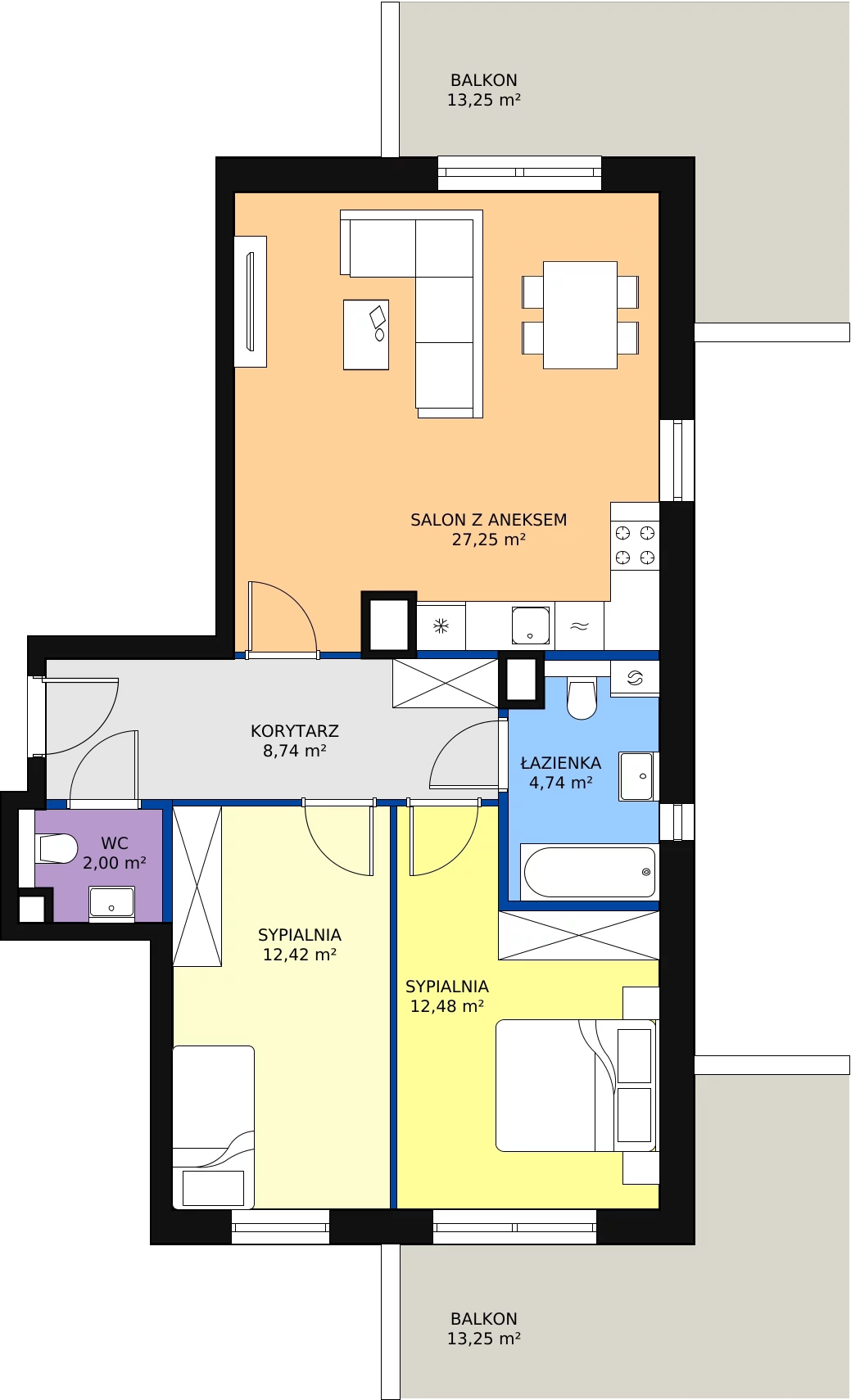 Zalety mieszkania 67.56 m², B35