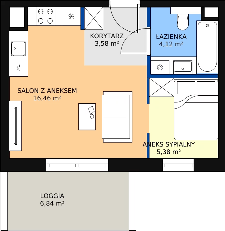Zalety mieszkania 29.54 m², B41