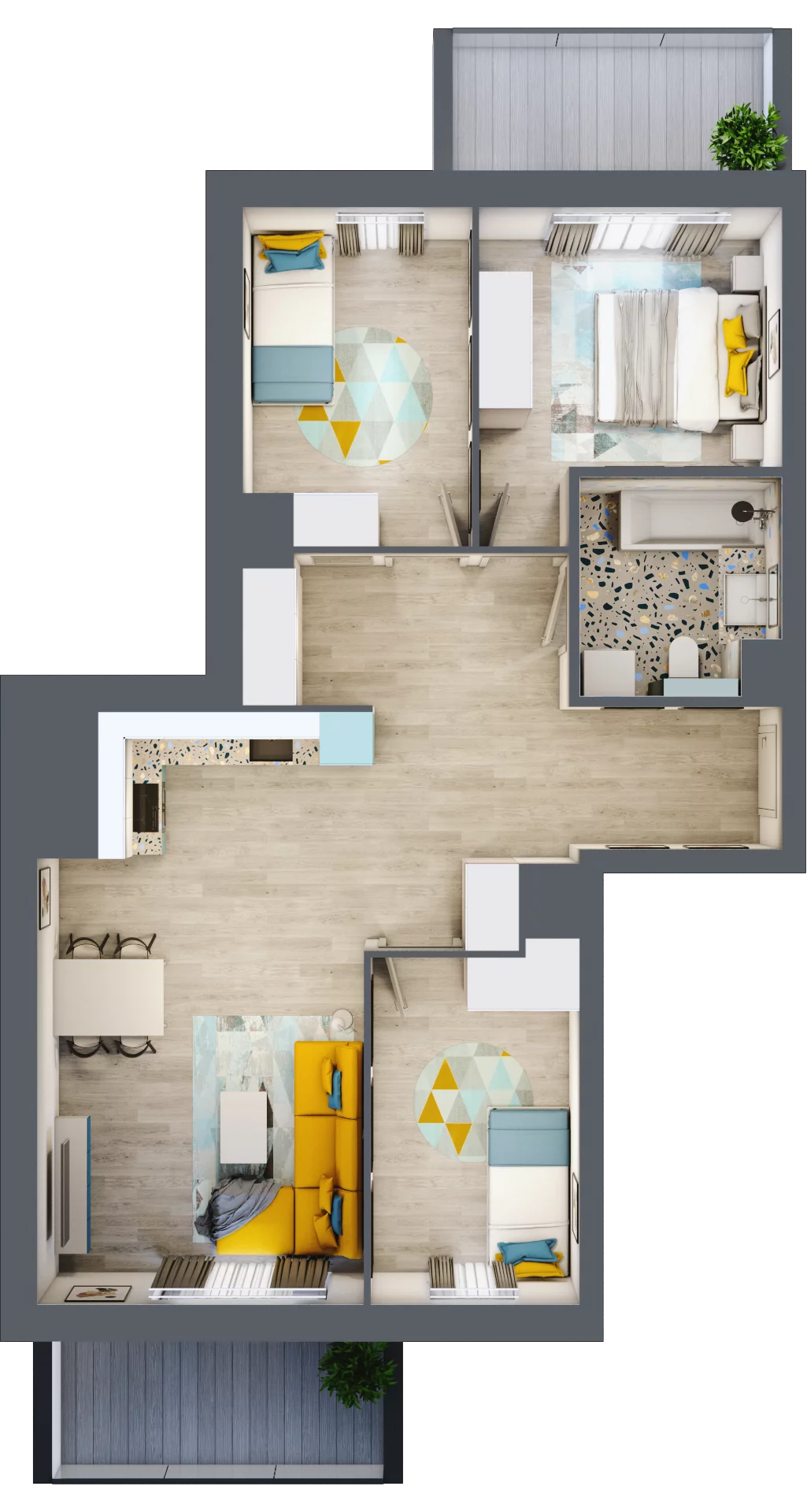 3 pokoje, mieszkanie 70,69 m², piętro 10, oferta nr B42, Kilińskiego, Elbląg, Zatorze, ul. Jana Kilińskiego