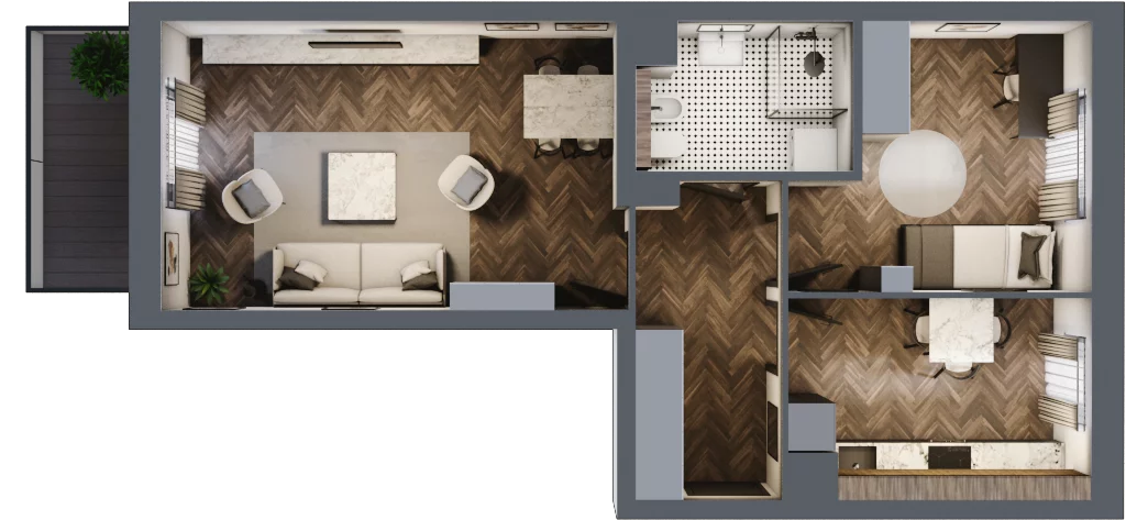 2 pokoje, mieszkanie 53,14 m², piętro 2, oferta nr 9, Osiedle Nove, Ostróda, ul. 1 Dywizji