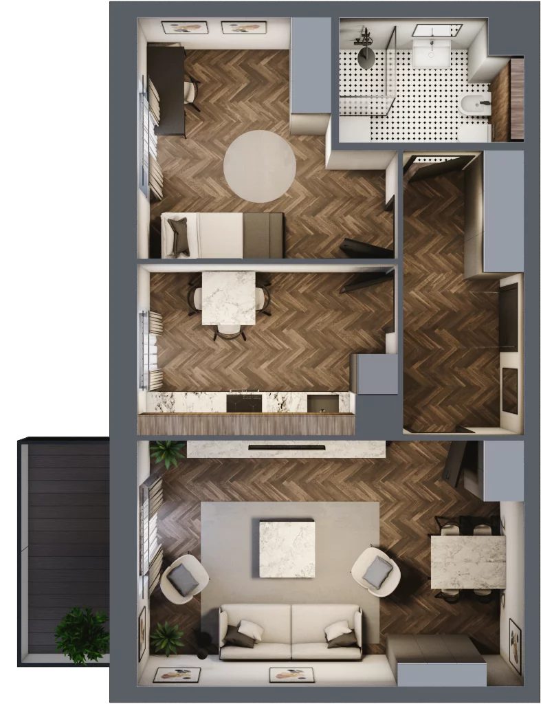 2 pokoje, mieszkanie 54,00 m², piętro 5, oferta nr 17, Osiedle Nove, Ostróda, ul. 1 Dywizji