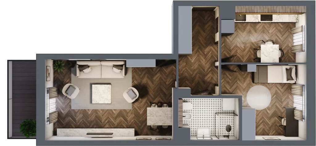 2 pokoje, mieszkanie 53,14 m², parter, oferta nr 19, Osiedle Nove, Ostróda, ul. 1 Dywizji