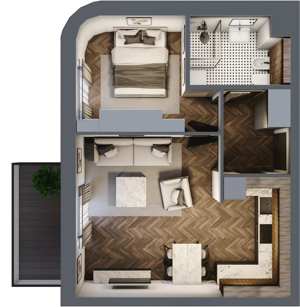2 pokoje, mieszkanie 41,11 m², piętro 5, oferta nr 35, Osiedle Nove, Ostróda, ul. 1 Dywizji