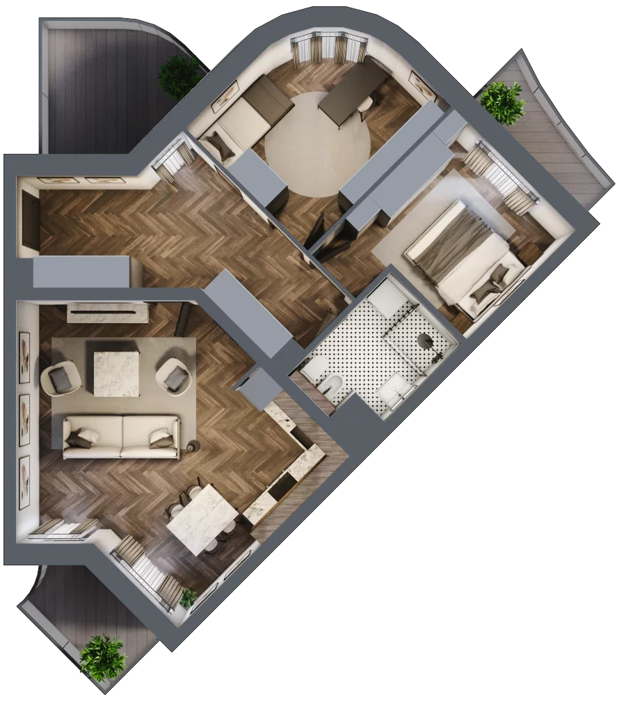 3 pokoje, mieszkanie 64,22 m², piętro 2, oferta nr 43, Osiedle Nove, Ostróda, ul. 1 Dywizji