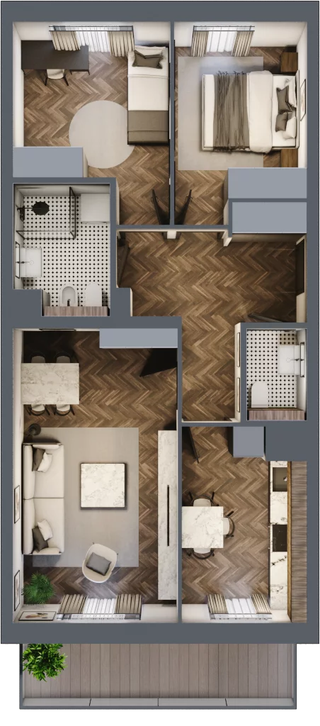 3 pokoje, mieszkanie 62,32 m², piętro 3, oferta nr 66, Osiedle Nove, Ostróda, ul. 1 Dywizji