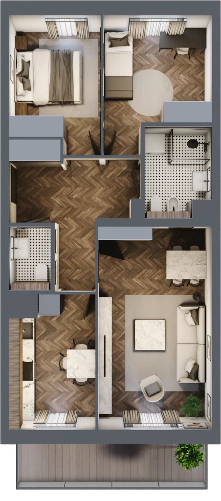 3 pokoje, mieszkanie 62,32 m², parter, oferta nr 73, Osiedle Nove, Ostróda, ul. 1 Dywizji