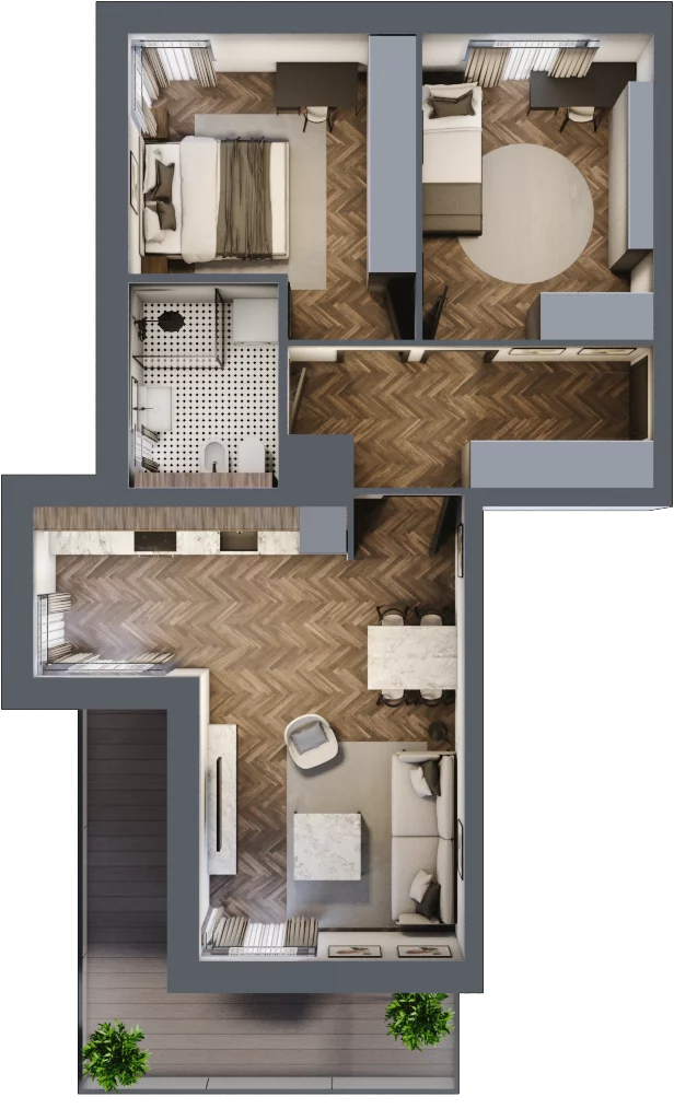 3 pokoje, mieszkanie 59,51 m², piętro 2, oferta nr 81, Osiedle Nove, Ostróda, ul. 1 Dywizji