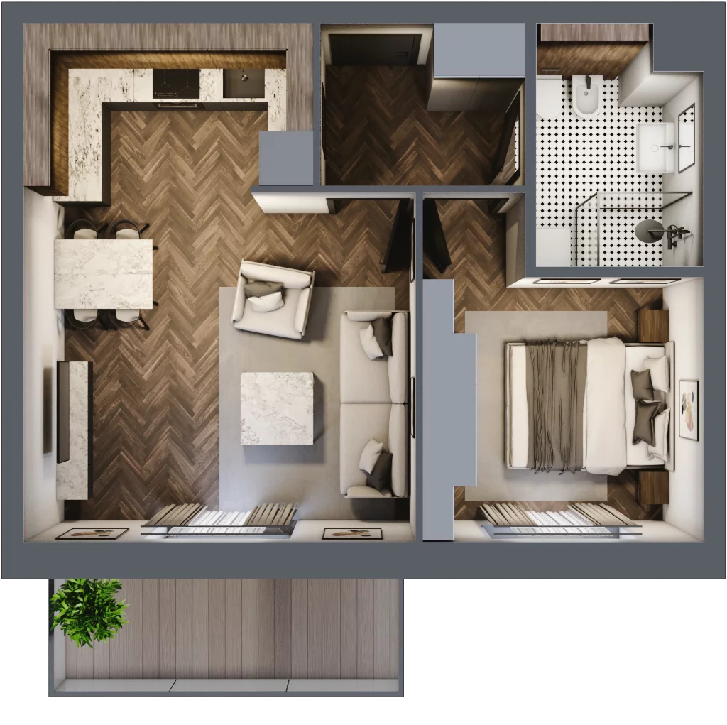 2 pokoje, mieszkanie 41,20 m², piętro 5, oferta nr 89, Osiedle Nove, Ostróda, ul. 1 Dywizji