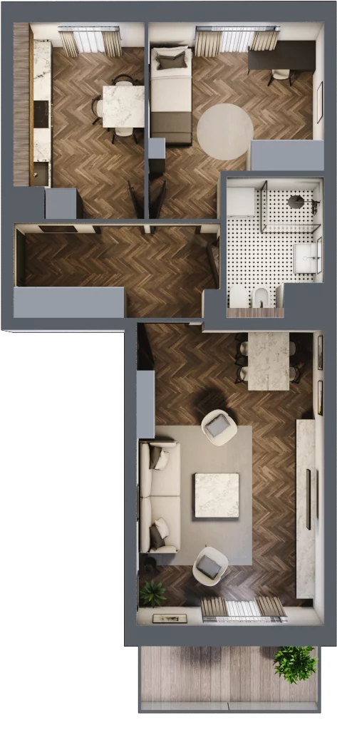 2 pokoje, mieszkanie 52,91 m², piętro 3, oferta nr 64, Osiedle Nove, Ostróda, ul. 1 Dywizji