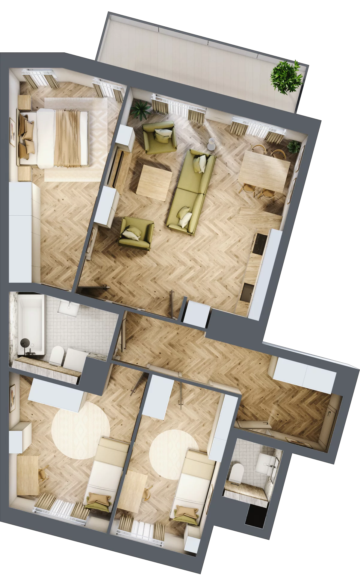 4 pokoje, mieszkanie 81,56 m², piętro 3, oferta nr bud-2-M65, Osiedle Central Park - etap II, Kajkowo, ul. Widok