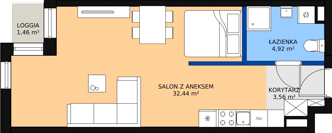 Zalety mieszkania 40.82 m², 31